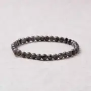 Natural Larvikite Black Labradorite 4mm Beads Healing Energy Stretch Bracelet