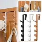 5 Hooks Coat Hook Traceless Hanging Rack Door Hooks for Clothes Bag Caps Purse