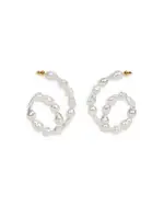 Cult Gaia Kiara Imitation Pearl Curled Drop Earrings in Gold Tone