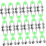 WESIEVYA 50pcs Bell Clip Plastic Fishing Alarm Fishing Bite Alarm 16 Dual Bell Fishing Alarm Loud Fishing Bells Fishing Rod Clips Fishing Rod Bite Alarm Fishing Bells for Rods Bells Fishing