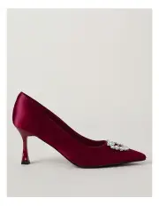 [Collection] Blanche Heeled Shoe in Wine Satin