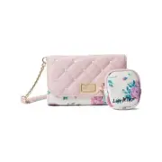 Luv Betsey White Floral Foley Crossbody with Ear Bud Case Women Handbags