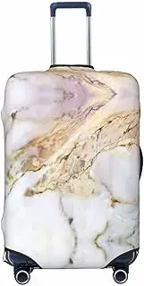 [CADREWY] Marble Print Travel Suitcase Cover Luggage Protector with Elastic Anti Scratch for Carry On, Black, Small