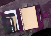 A5 loose leaf Writing note Notebook Retro Diary Notepad cow leather purple Q394