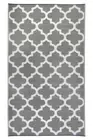 Outdoor Rug | Recycled Plastic Mat | Trellis Design | Reversible | Tangier Grey