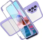 [LXHGrowH] Samsung Galaxy A23 5G / 4G Anti-Scratch Case with Built-in Screen Protector, 2-in-1 Hybrid Classic Dual Layer 360° Full Body Shockproof Slim Purple