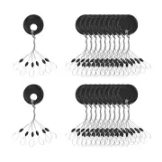 300Pcs Fishing Bobber Beads Stoppers 6 in 1 Float Sinker Stop Oval XS, Black