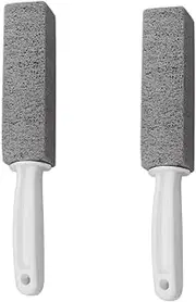 2 Packs Pumice Stone for Toilet Cleaning, Toilet Bowl Cleaning Stone with Ergonomic Handle, Powerfully Remove Hard Water Rings, Toilet Bowl Stain Remover, Calcium Buildup, Limescale Stain, Iron Rust