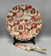 Madison & Max at Home Vintage Victorian Christmas Design Cake Plate with Server