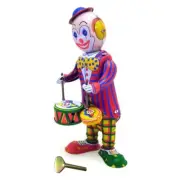 Vintage Clown Drumming Wind up Toy Circus Creative Vintage Clockwork Toy