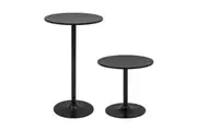 Giantex 2-Pack Round Bistro Table Dining Table Sofa Side Table High Top Pub Table Black