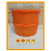 Classic Vintage Tupperware Stacking Canister Carrot Orange 1.5L (2pcs)