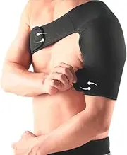 Shoulder Support Brace Back Guard Strap Wrap Belt Band Pads Single Shoulder Adjustable Breathable Sports Care Guard Protect left shoulder support black