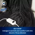 Electric Heated Soft Throw Blanket Fast Heating with Timer - Grey AU STOCK