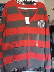 Marc Ecko Cut & Sew Gothic Freddy Krueger Style Sweater, Vintage Rare New XL