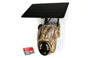 Elinz WiFi PTZ Solar Powered Camouflage Outdoor Security Camera 3MP 2K HD Resolution IP65 Home Surveillance CCTV 32GB