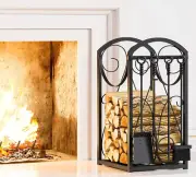 Kingson Firewood Rack Indoor Wood Holders Fireplace Tool Rack Outdoor Log Holder