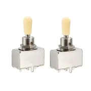 Metal Electric Guitar 3 Way Box Toggle Switch For Paul With Cream Knob 2pcs