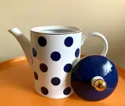 Grace's Teaware, Blue Polka Dot Porcelain Teapot New