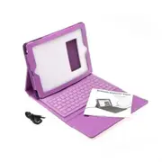 Bluetooth Wireless Keyboard Case Cover Stand for For iPad 2 3 4 - Purple