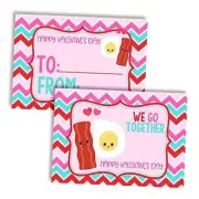 We Go Together Like Bacon & Eggs Food Themed Valentine's Day Cards for Kids to