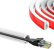 ADYAWEN Self Adhesive Cable Hider Cord Cover for Wires,Cord Hider for Wall Mount，Flexible Cable Concealer for Wall Mounted Tv, Home and Office, W0.59inxH0.39in. (White, 118 inch)