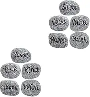 BESPORTBLE 2sets Garden Pebbles Landscaping Pebble Decorative Stones for Aquarium Ornaments Mini Bonsai Stone Figurine 5pcs*2