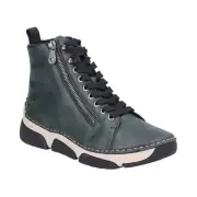 LADIES RIEKER GREEN WARM LINED FLAT ANKLE BOOT 45920-54