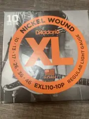 10 sets of D’addario Nickel WoundEXL110-1P 10-46 Electric Guitar Strings