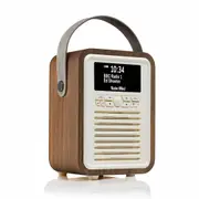 VQ Retro Mini DAB Radio – Walnut, 60 Radio Presets & Bluetooth Streaming