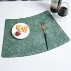 Fanshaped Dining Table Place Mats PU Leather Coaster Durable Placemats Hotel