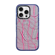 iPhone 16 Pro Impact Case MagSafe Compatible Distorted Plaid - Pink