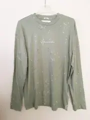 NWT Abercrombie & Fitch Men's Logo Relaxed Paint Splatter Long Sleeves Tee M, L