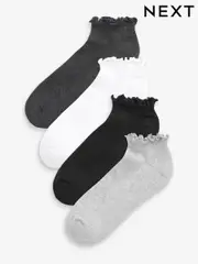 Monochrome Frill Top Cushion Sole Trainer Socks 4 Pack (D26159) | $19