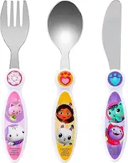 Gabby’s Dollhouse Children's Kids 3pcs Cutlery Set - Knife/Fork/Spoon