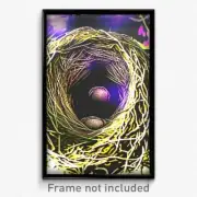 Pixel Art Poster - Squiggly Nest (8 Bit Psychedelic Trippy Video Game Print)