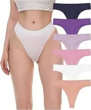 [Sexy Basics] Women's 6-Pack & 12 Pack Active Sport Thong Panties Underwear