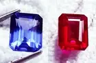 Natural Tanzanite & Ruby 8 to 10 Ct Pair Loose Gemstone Certified RM59