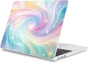 Mektron Compatible with M4 MacBook Air 15 inch Case 2025 A3241 2024 2023 M3 A3114 A2941 M2 Liquid Retina Display Touch ID, Plastic Hard Case & Keyboard Skin & Screen Protector - Colors Swirls