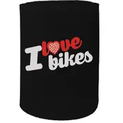 Alcohol Stubby Holder - I Love Bikes Cycling - Funny Novelty Birthday Gift Joke Beer Can Bottle