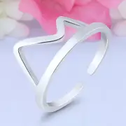 8mm Mountain Band 925 Sterling Silver Toe Ring Thin Adjustable Toe Ring