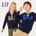 GAP 女童裝 LOGO棉質亮片刷毛內襯連帽外套-多色可選(539429)