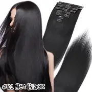 CLEARANCE 100% Human Hair Extensions Clip In Real Remy Weft Extensions Full Head