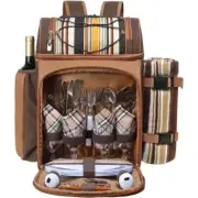 Hap Tim Picnic/Beach Backpack 4 person + Insulated Cooler, Cutlery, Picnic Rug