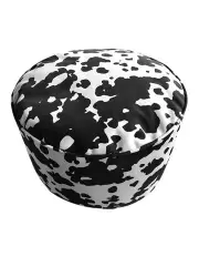 [SOGA] Round Soft Pouffe Seat Cushion 48x35cm in Black/White