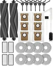 [Yivy] 28PCS Replacement Parts for Dreame L20 Ultra/L20 Ultra Complete, S20 Ultra/S20 Ultra Complete Vacuum Cleaner Accessory Kit: 2 Main Brushes, 6 Side Brushes, 4 HEPA Filters, 6 Dust Bags, 8 Wipes