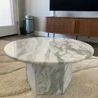 Onyx Marble Coffee Table, Living Room Marble Table With Marble Stand, Side Table