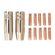 12pcs Welding Tip Shroud Consumable 12* MB15 MIG Welder Torch For Rilon