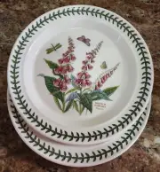 2 Portmeirion Botanic Garden Digitalis Purpurea Foxglove 10-in Dinner Plate.
