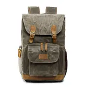 Batik Canvas Waterproof Photography Bag Outdoor Wear-resistant Large Camera Photo Backpack Men for Nikon / Canon / Sony / Fujifilm(Army Green)
